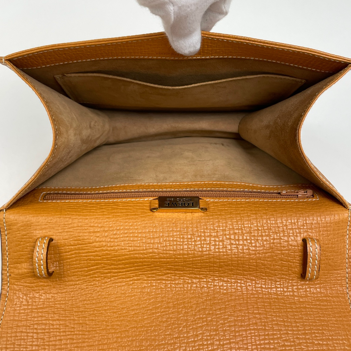ロエベ LOEWE バルセロナ ハンドバッグ 2WAY レザー オレンジ イエロー