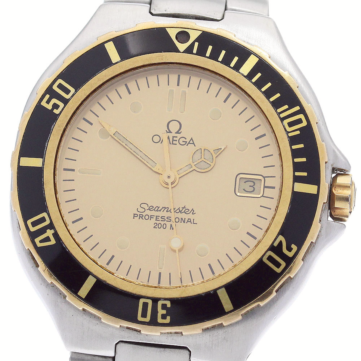 虎*助様 オメガ OMEGA シーマスター200 YGベゼル クォーツ　ゴールド オメガ OMEGA シーマスター200 デイト YGベゼル クォーツ メンズ