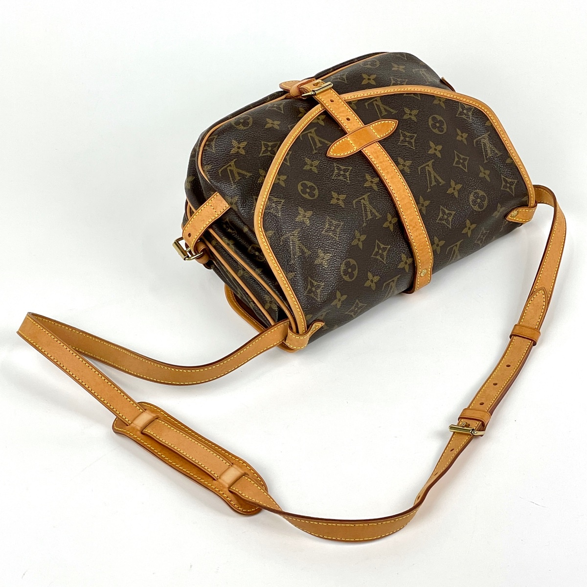 ルイヴィトン VUITTON モノグラム ソミュール30 茶 ショルダー 524 ルイ・ヴィトン Louis Vuitton ソミュール30 ショルダーバッグ
