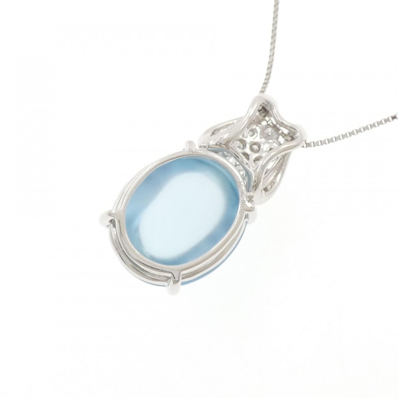 Pt900 Pt850 ネックレス ブルートパーズ風 アクアマリン風 プラチナ PT900/PT850 アクアマリン ネックレス 16.95CT - Used A (270-004-335