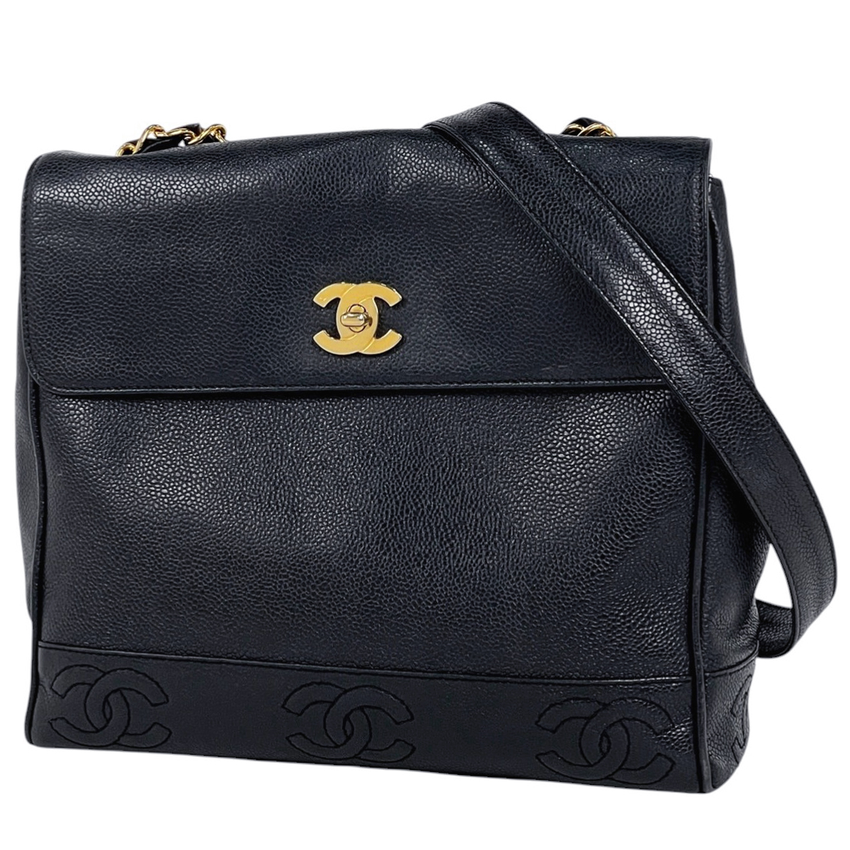 シャルムトリプルココマトラッセショルダー Chanel CHANEL Triple Coco Mark Chain Shoulder Bag, Shoulder Carry