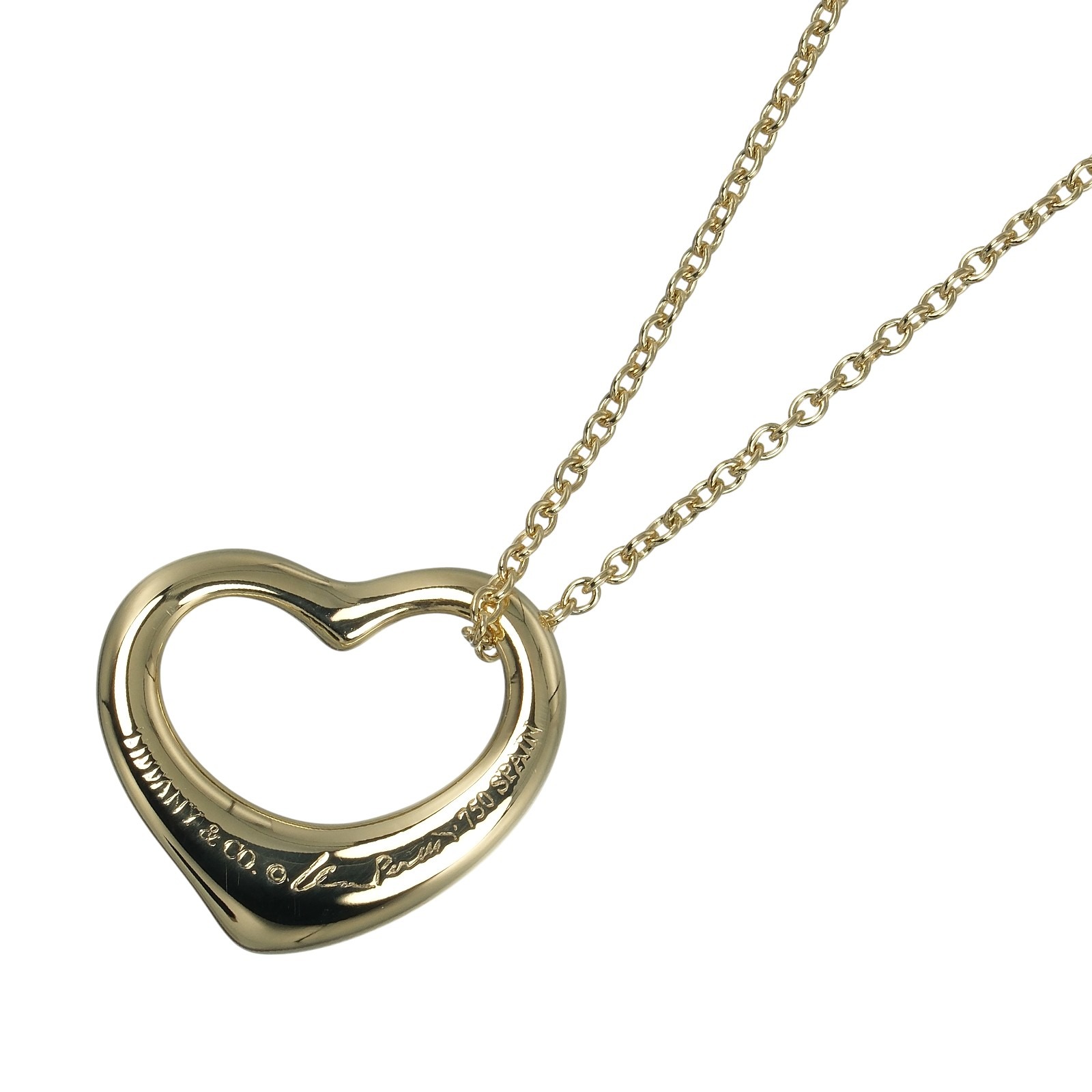 ティファニー ネックレス オープンハート K18YG イエローゴールド