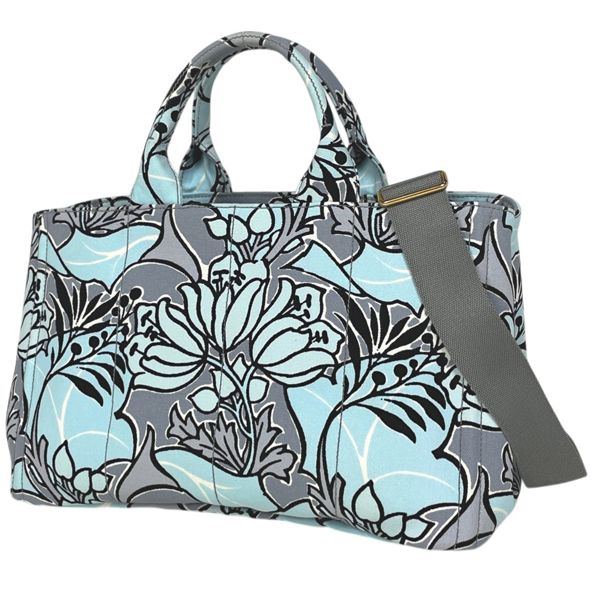 プラダ PRADA カナパ トート 花柄 フラワー 2WAY ショルダーバッグ