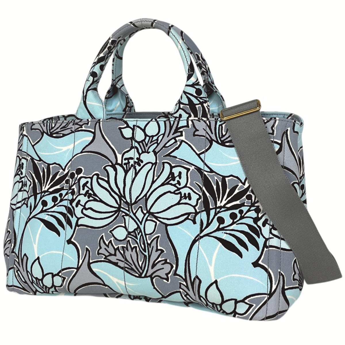 プラダ PRADA カナパ トート 花柄 フラワー 2WAY ショルダーバッグ 