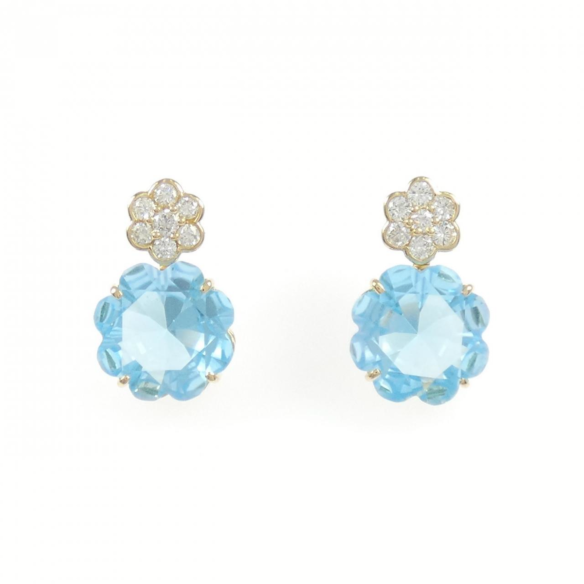 K18YG ブルートパーズ ピアス 8.89CT | MOLTS