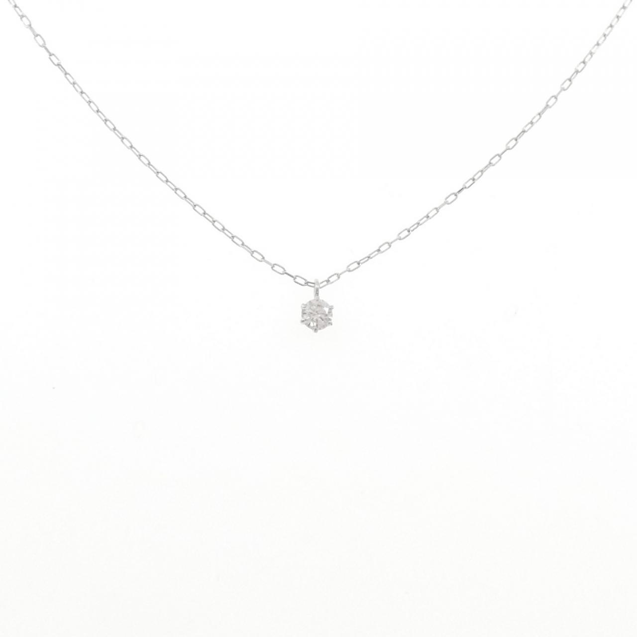 PT900/PT850 ソリティア ダイヤモンド ネックレス 0.436CT - Used A