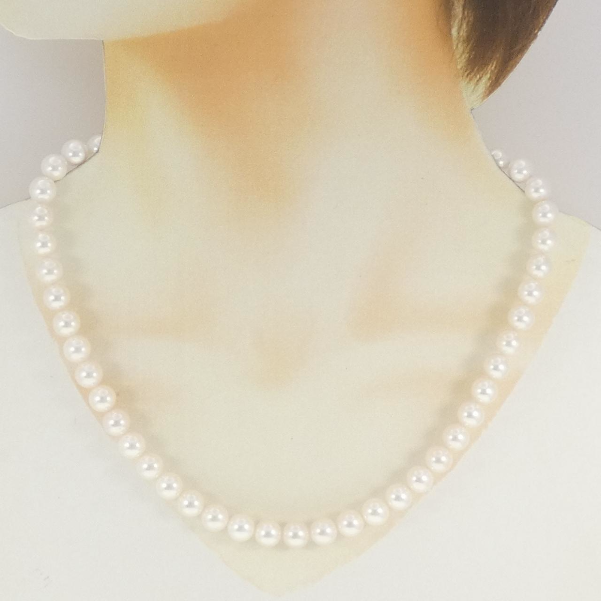 シルバークラスプ アコヤパール ネックレス 7.5-8mm - Used A (270-004