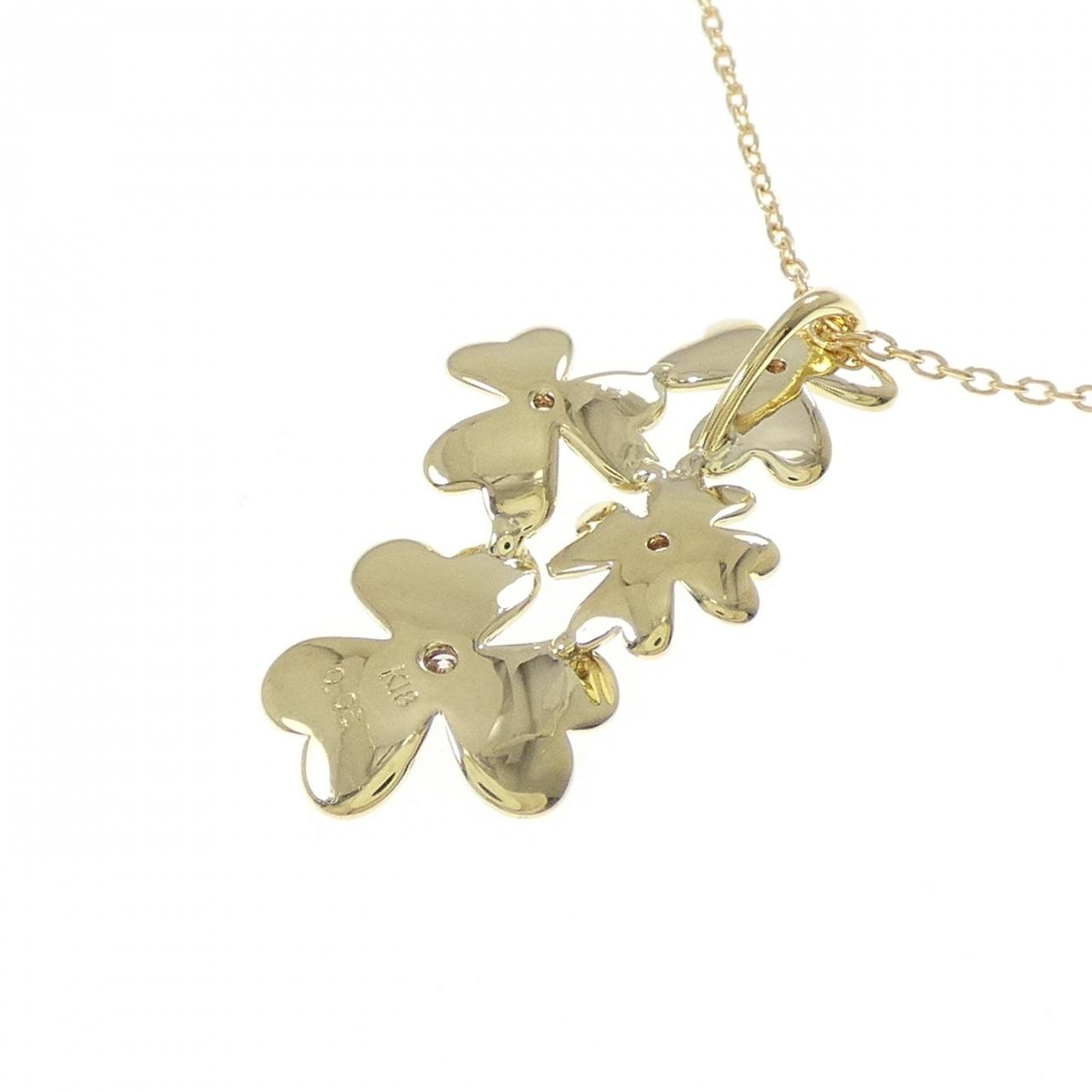 K18YG フラワー ダイヤモンド ネックレス 0.06CT | MOLTS