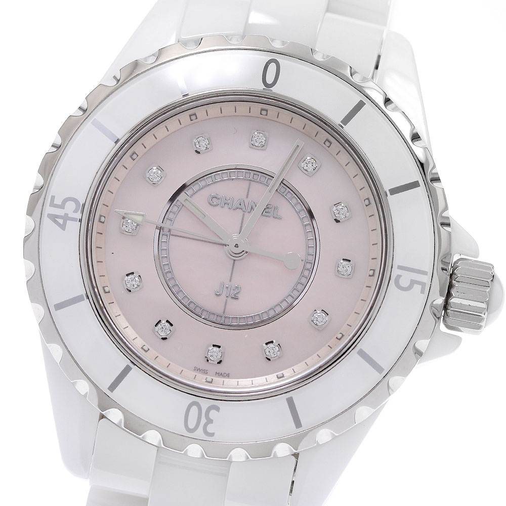 シャネル CHANEL H5698 J12 白セラミック クォーツ レディース 良品 保証書付き_917825 シャネル CHANEL H5698 J12 白セラミック クォーツ レディース良品