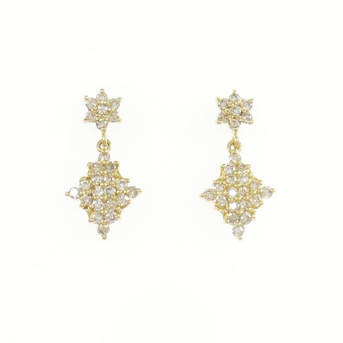 K18YGダイヤモンドピアス エクセレントダイヤモンドピアスD0.50ctD0.50ctGSI2EXK18YGGIA鑑定書付