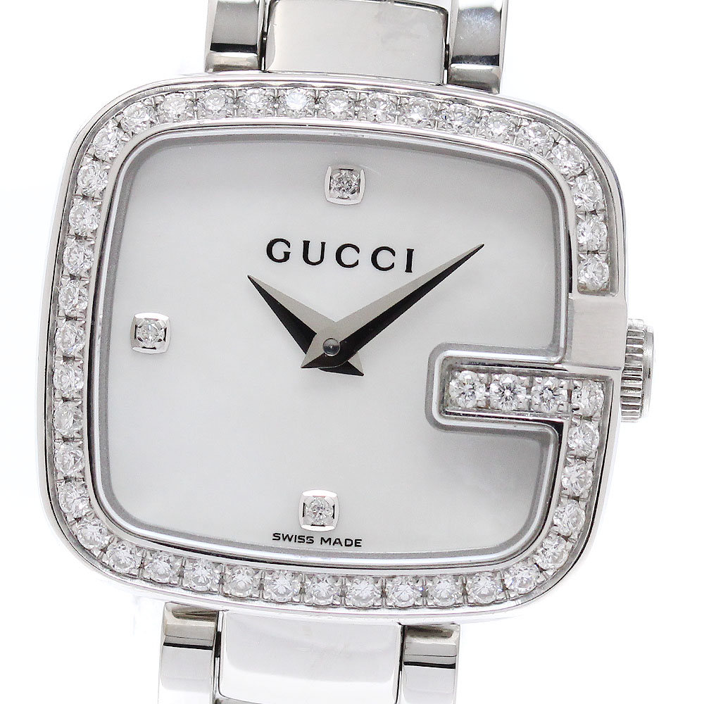 グッチ GUCCI 125.5/YA125519 Gコレクション 3P ダイヤベゼル シェル