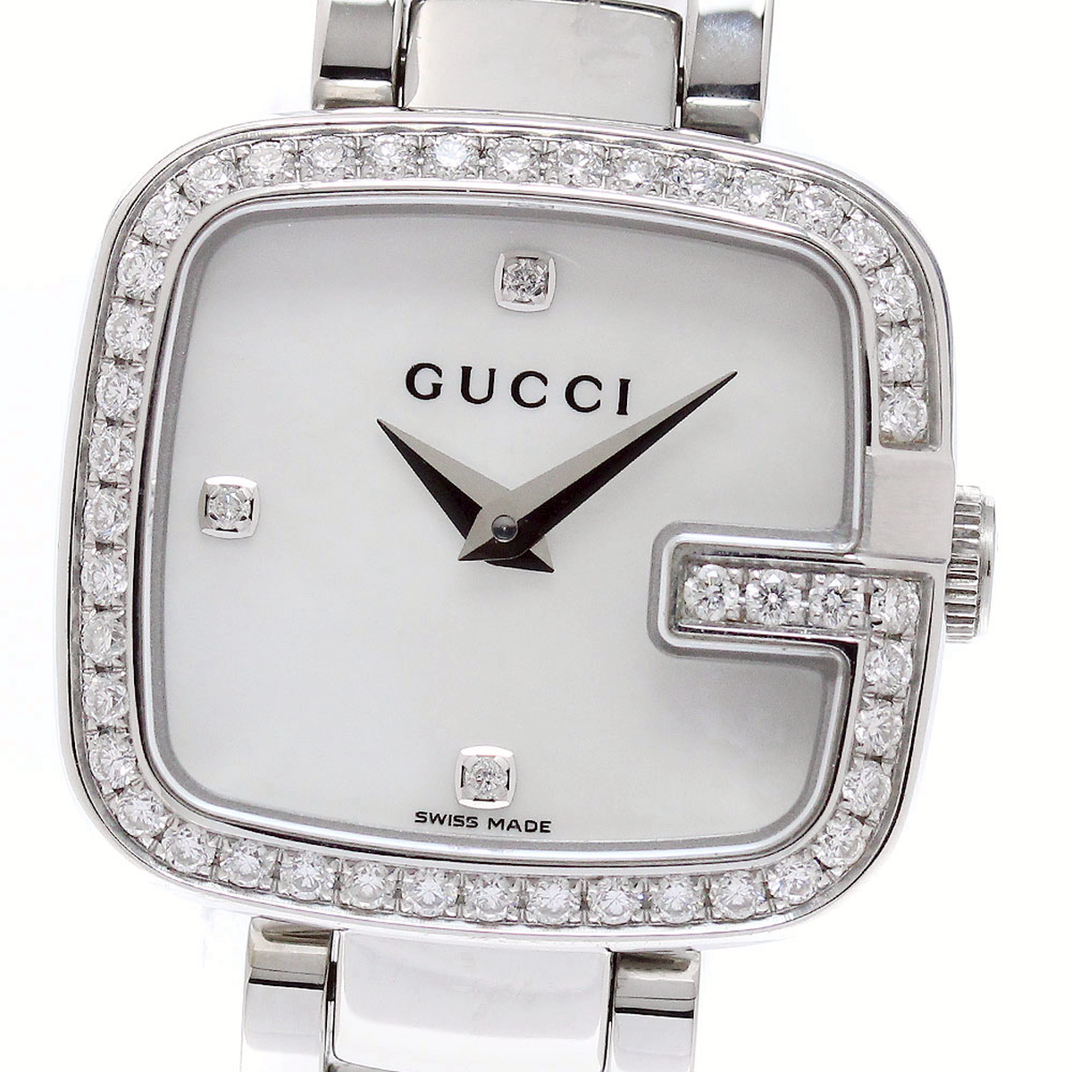 グッチ GUCCI 125.5/YA125519 Gコレクション 3P ダイヤベゼル シェル