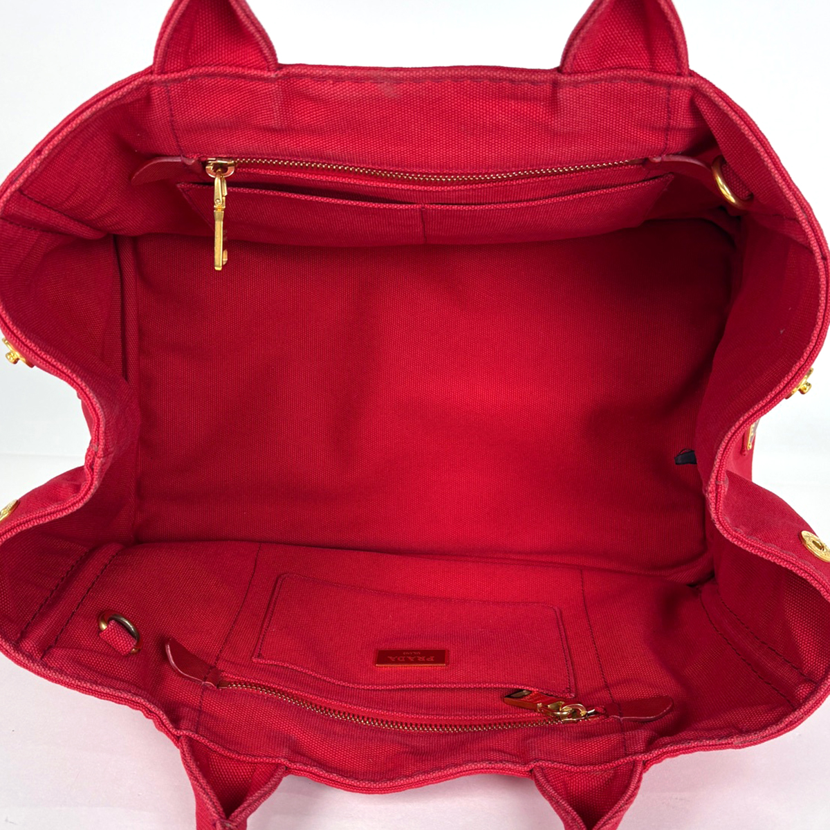 プラダ PRADA カナパ トート 2WAY キャンバス レッド BN2642