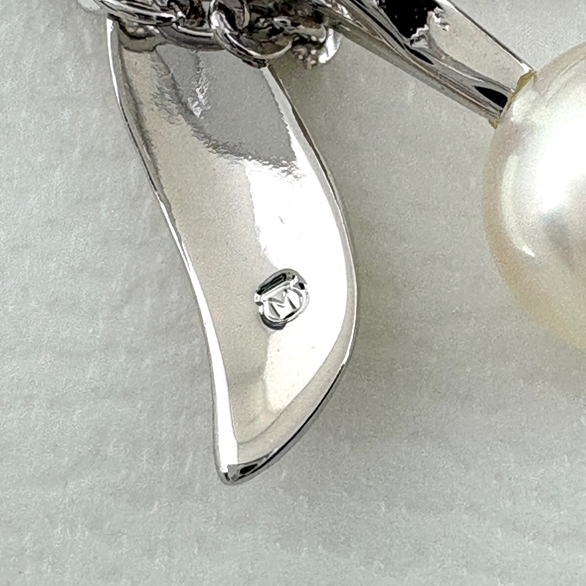 MIKIMOTO MIKIMOTO Pearl Silver Pendant Pearl Necklace SV Pearl for