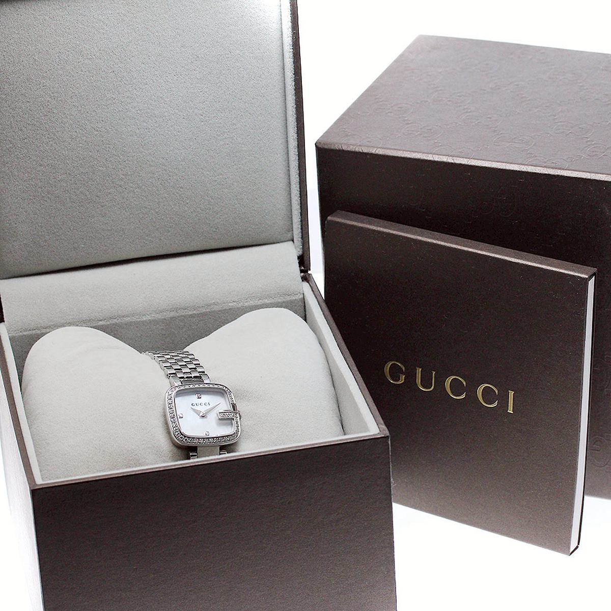 グッチ GUCCI 125.5/YA125519 Gコレクション 3P ダイヤベゼル シェル