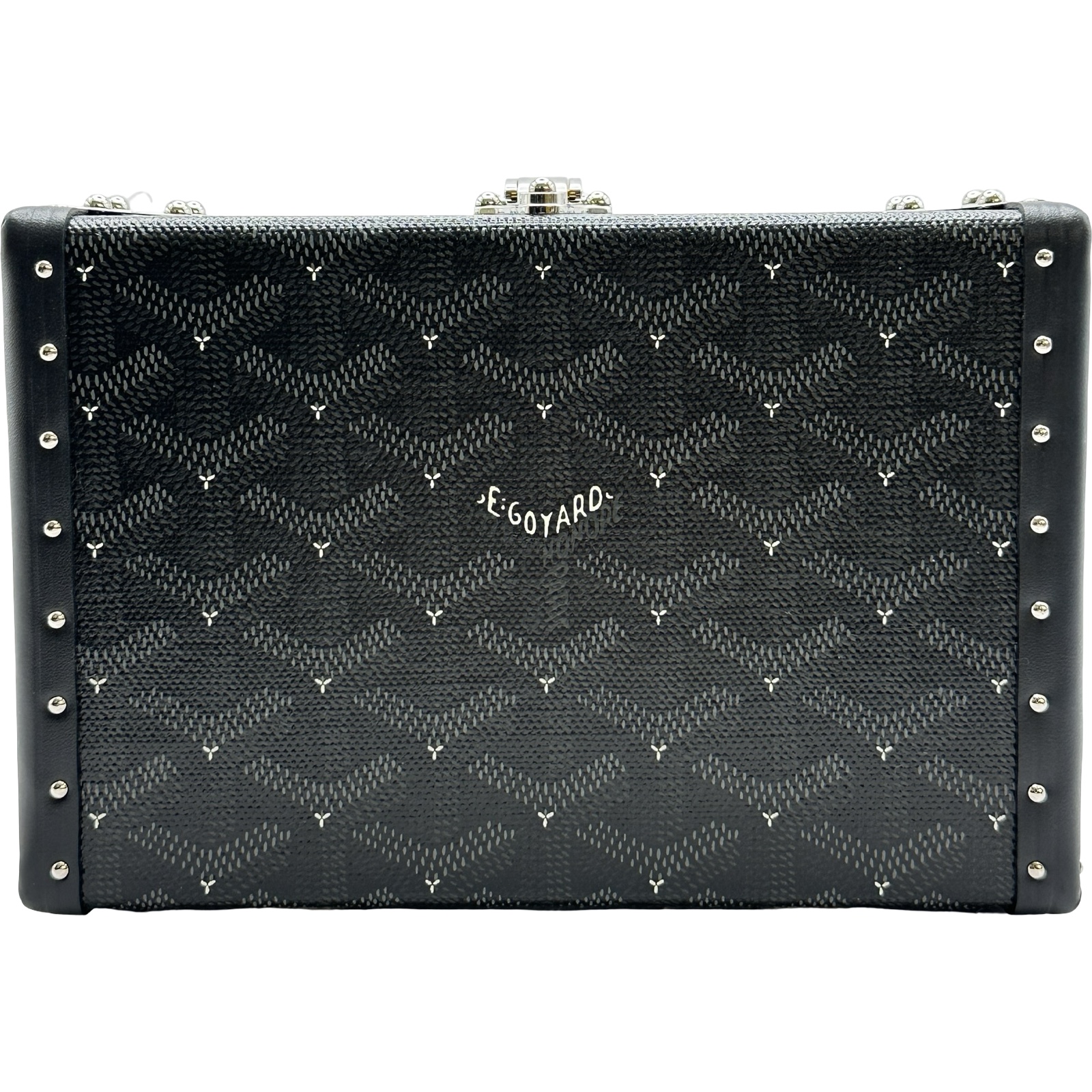 ゴヤール GOYARD ミノディエールトランクバッグ ブラック シルバー金具 ゴヤールディンキャンバス ユニセックス ショルダーバッグ ゴヤール GOYARD ミノディエールトランクバッグ ブラック シルバー金具