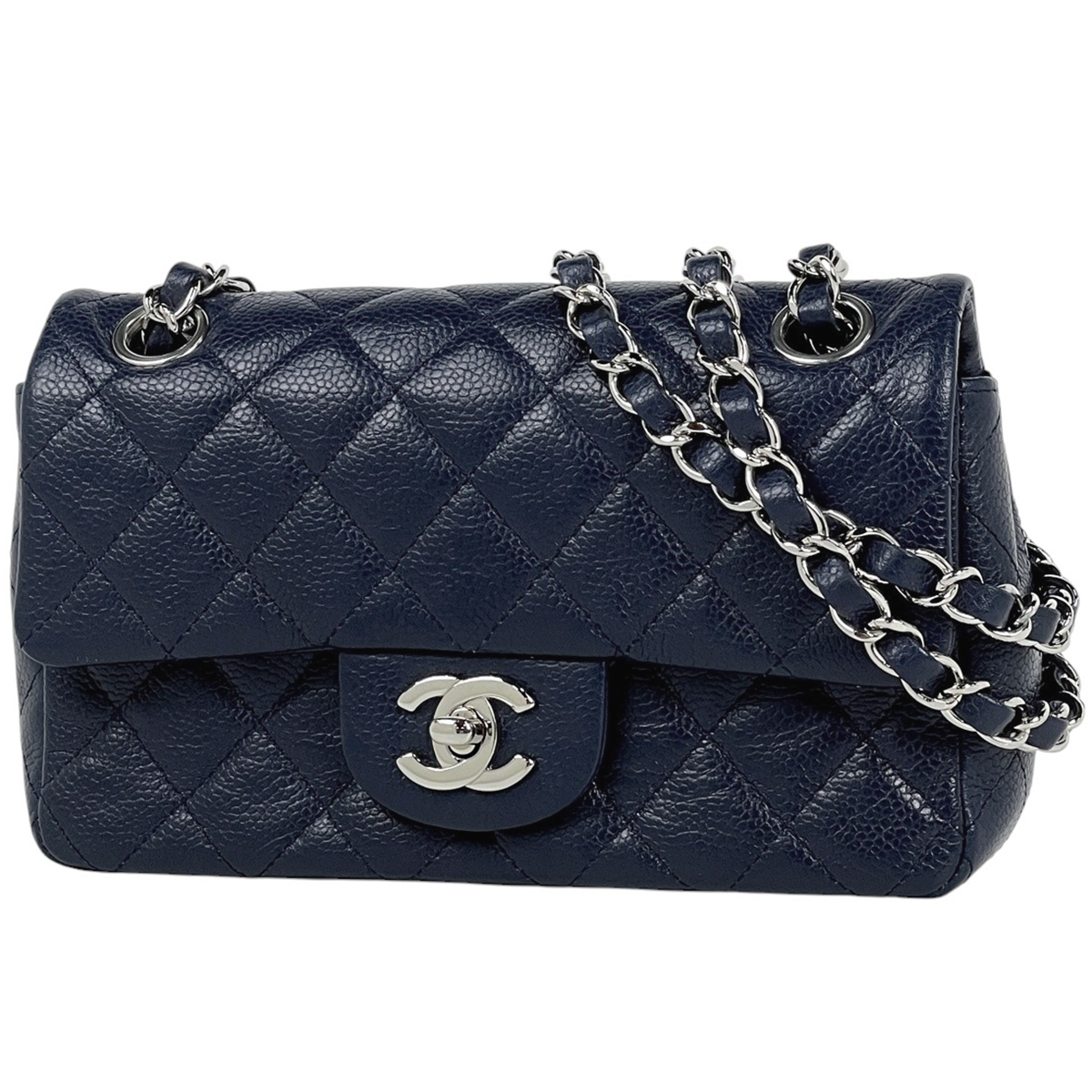 ハート】 CHANEL マトラッセ25 Vステッチ A01112 22番台 ネイビー 