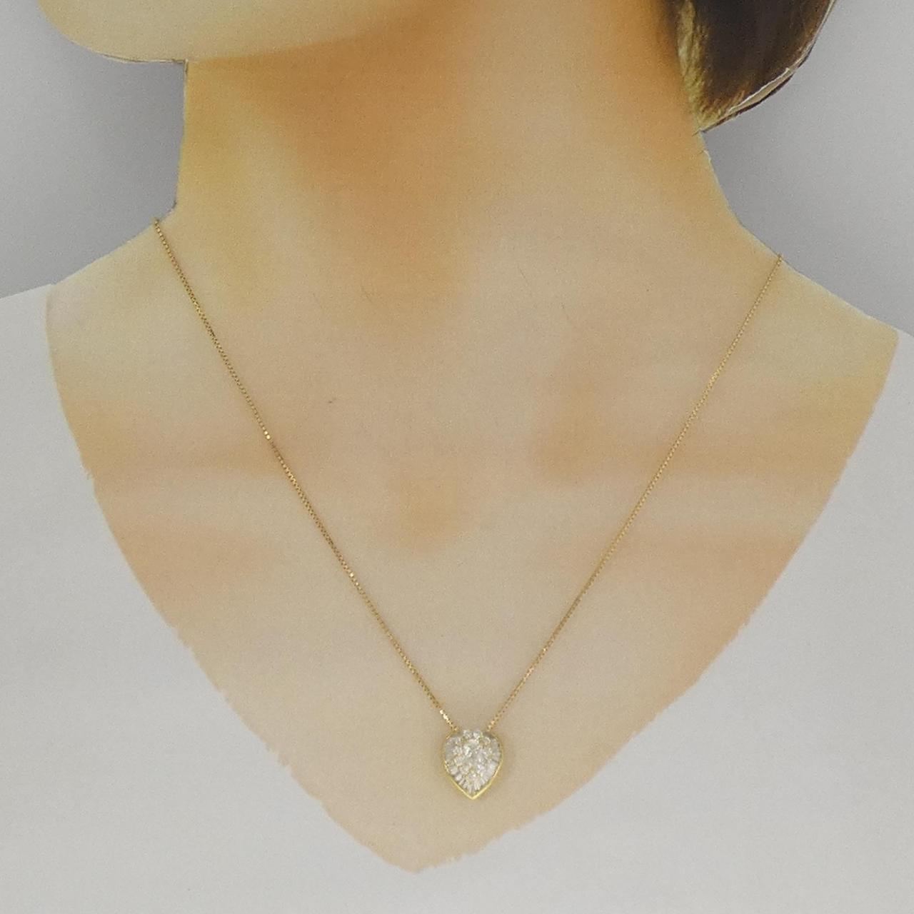K18YG ハート ダイヤモンド ネックレス 0.385CT | MOLTS