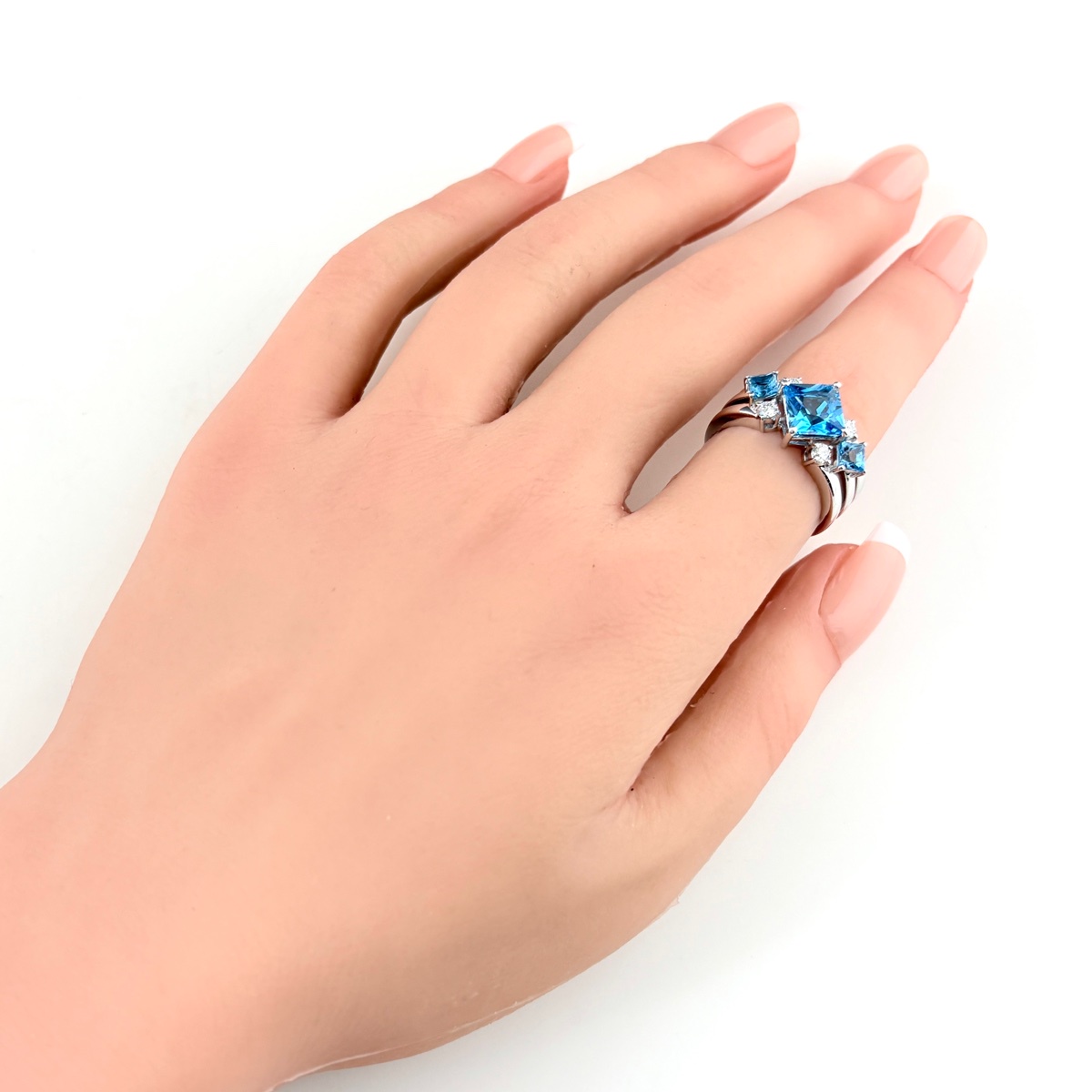 タサキ TASAKI ブルートパーズ リング WG ホワイトゴールド 指輪 