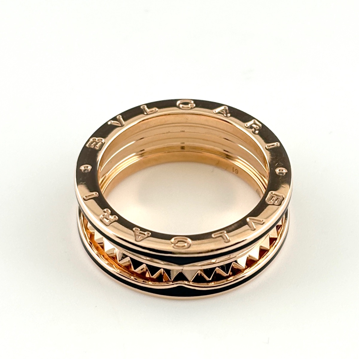 ブルガリ BVLGARI ビーゼロワン ロック 2バンド リング PG ピンク 