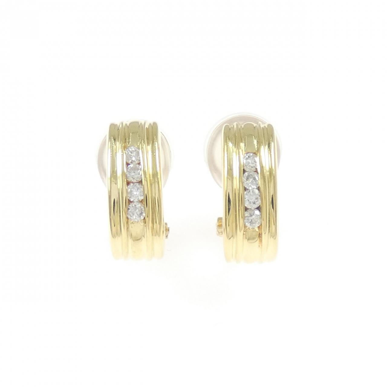 K18YG ダイヤモンド フープ ピアス 0.50CT - Used A (270-004-328-5003 