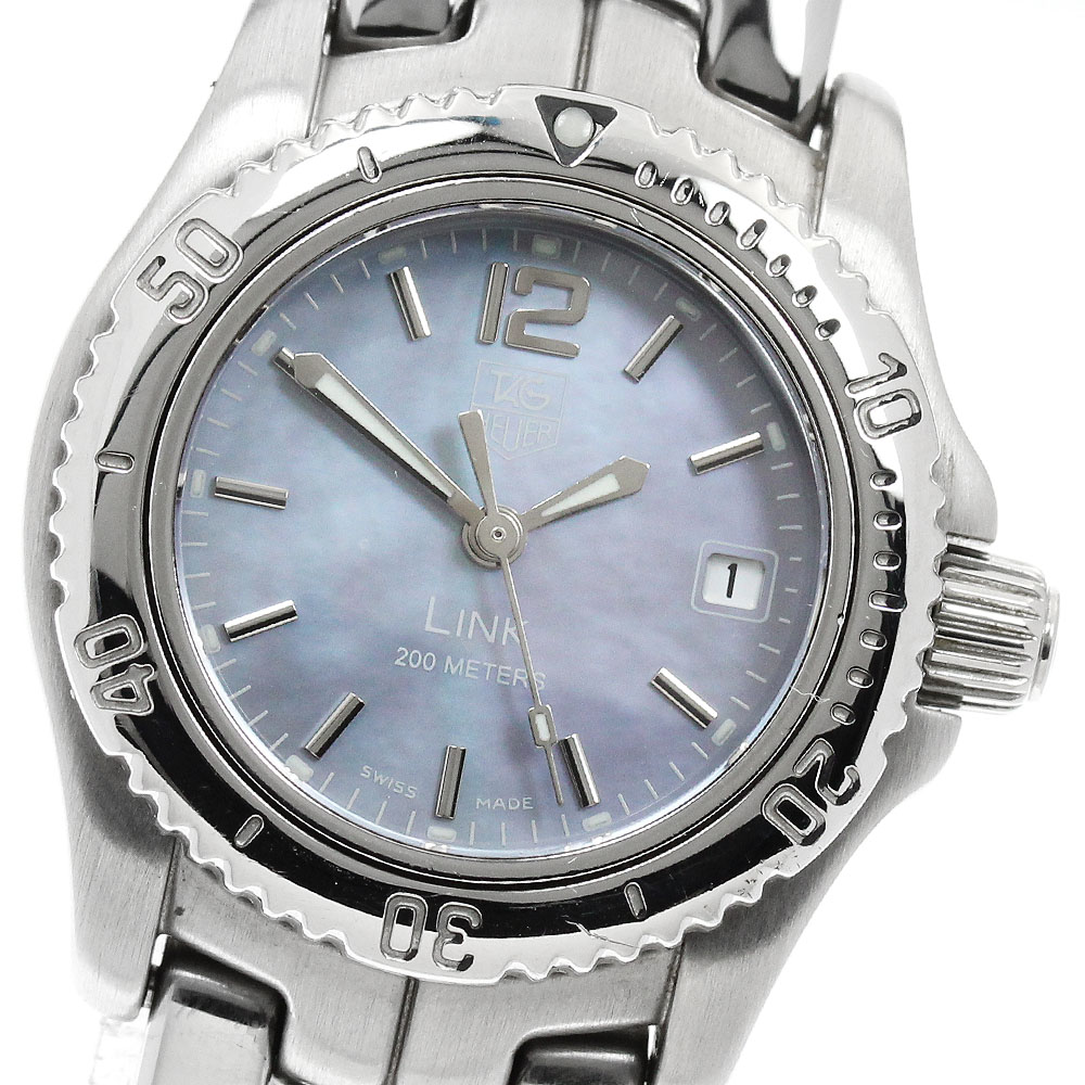 電池交換済 TAG Heuer タグホイヤー リンク WAT1415 BA0954 11Pダイヤ 純正ダイヤモンド 100m防水 ピンク SS ステンレス レディース クォーツ【6ヶ月保証】【腕時計】【中古】 TAG Heuer - タグホイヤー TAG HEUER WAT1415.BA0954 リンク 11Pダイヤ