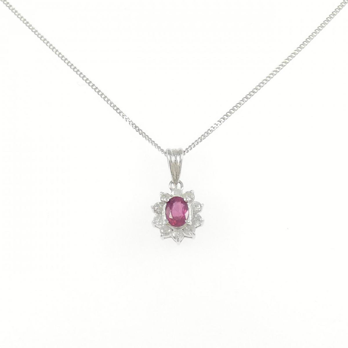 PT900/PT850 ルビー ネックレス 0.30CT - Used B (230-000-564-7841