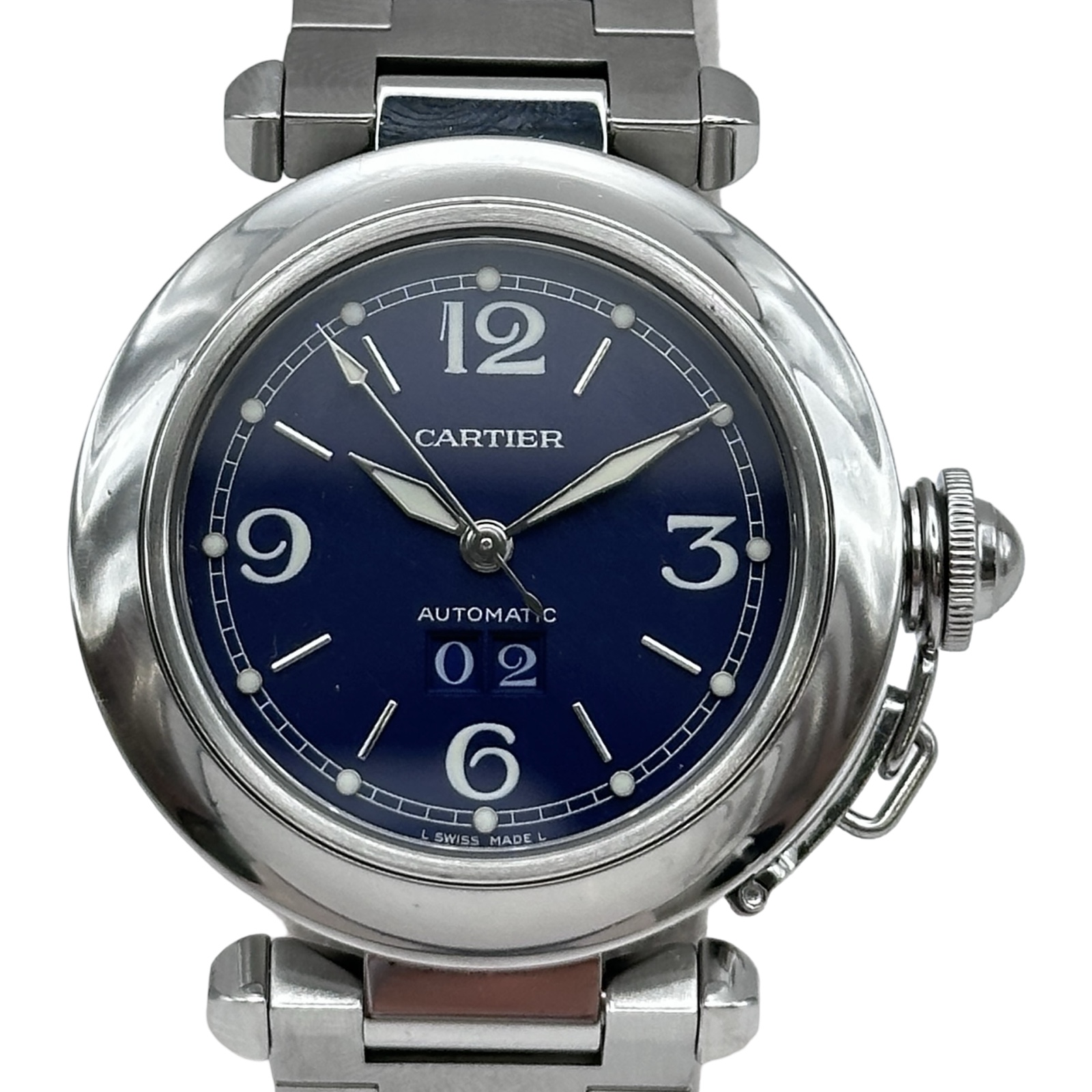 カルティエ Cartier パシャC ビッグデイト W31047M7 腕時計 - Used A