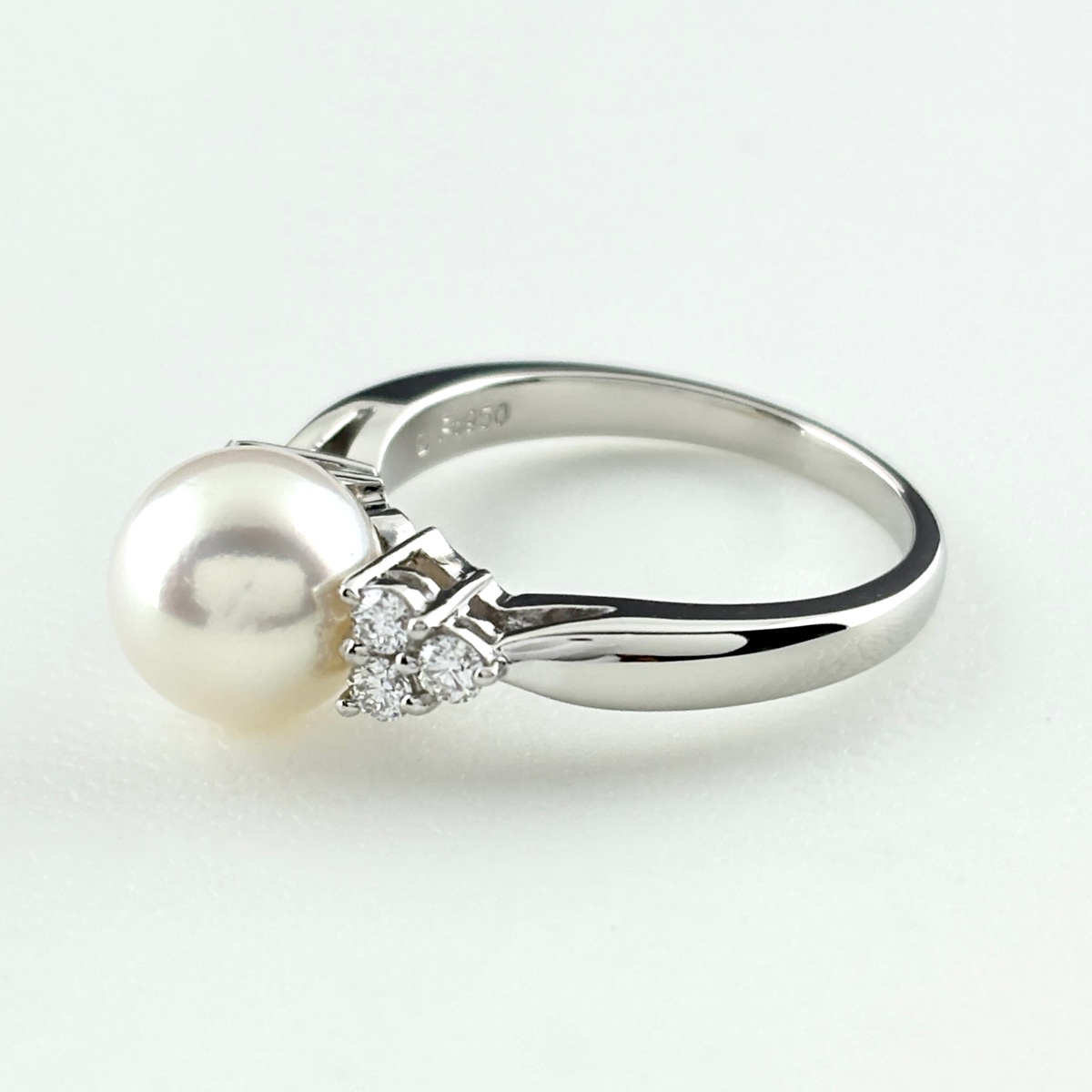 ミキモト MIKIMOTO パール デザインリング プラチナ 指輪 メレダイヤ 