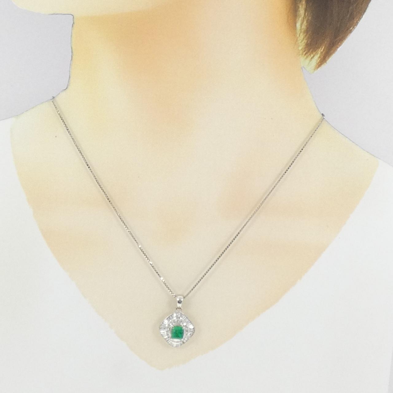 PT900/PT850 エメラルド ネックレス 0.96CT | MOLTS