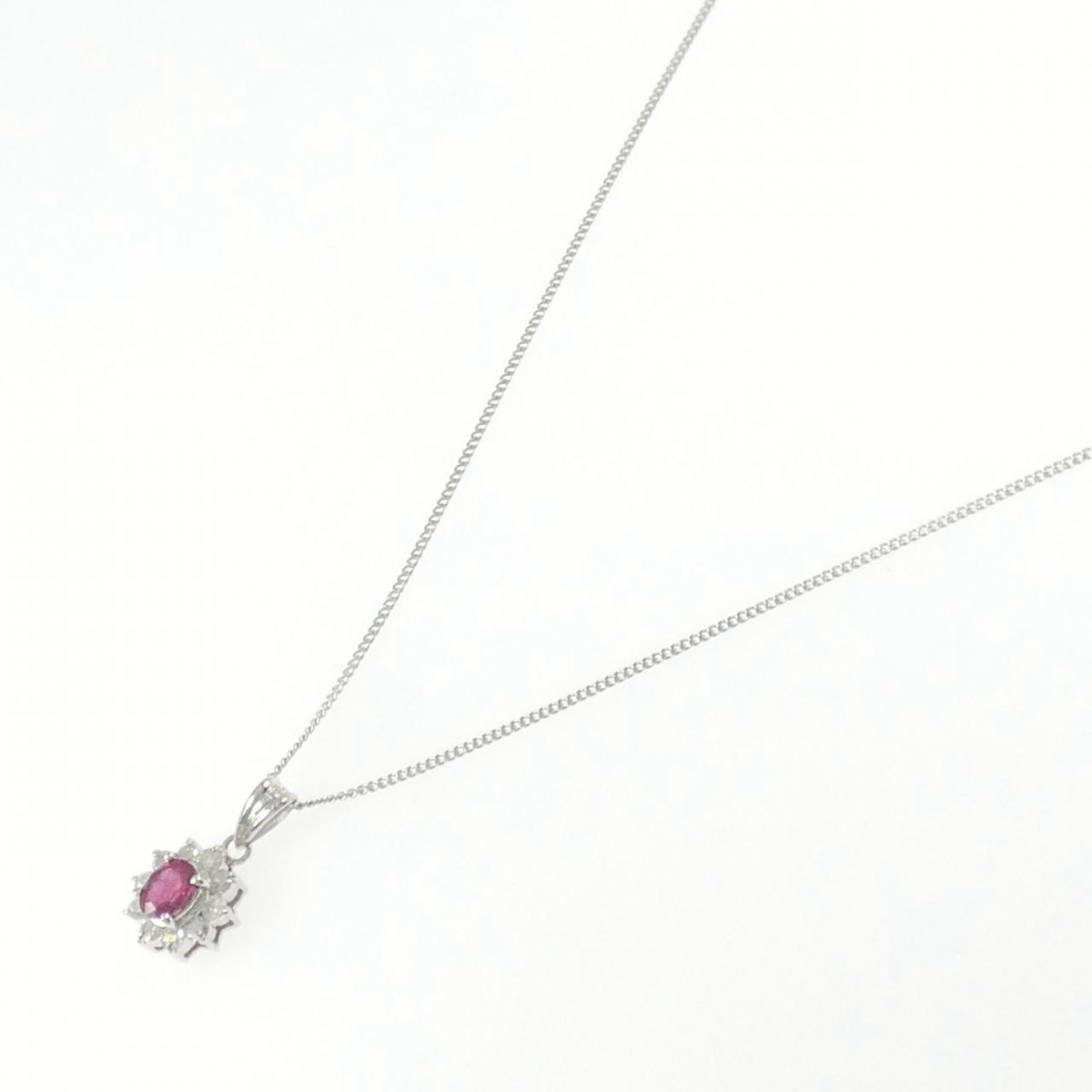 PT900/PT850 ルビー ネックレス 0.30CT - Used B (230-000-564-7841