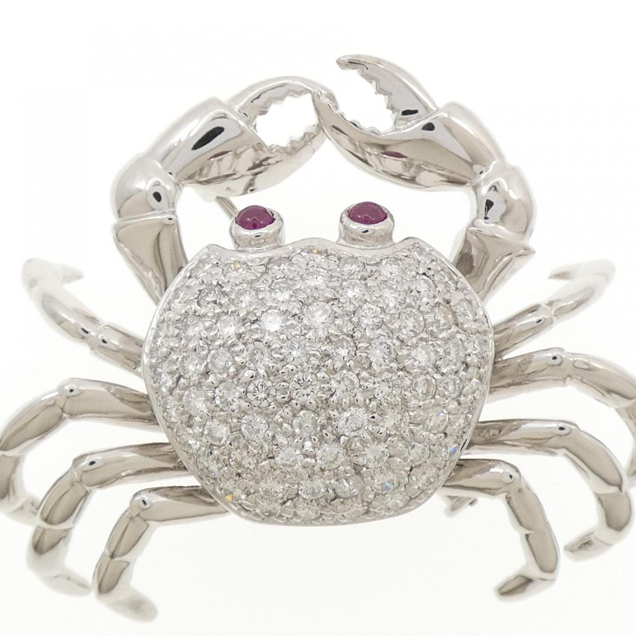 K18WG ルビー ブローチ 0.15CT - Used A (260-008-325-5465) | MOLTS