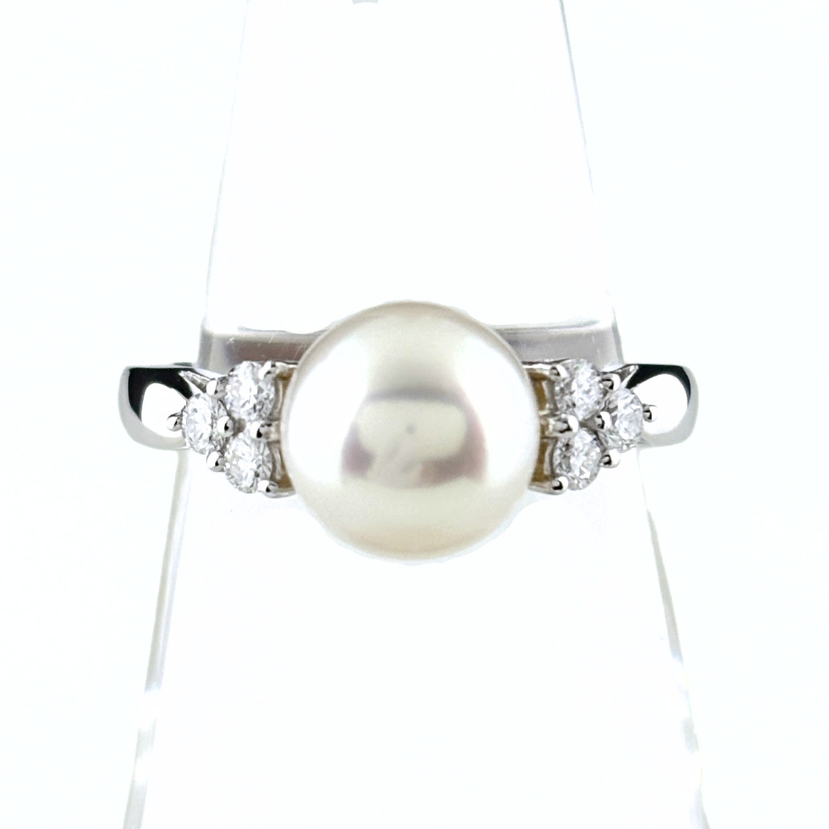 ミキモト 真珠12mm プラチナ 指輪 メレダイヤ 19号 ミキモト MIKIMOTO パール デザインリング プラチナ 指輪 メレダイヤ