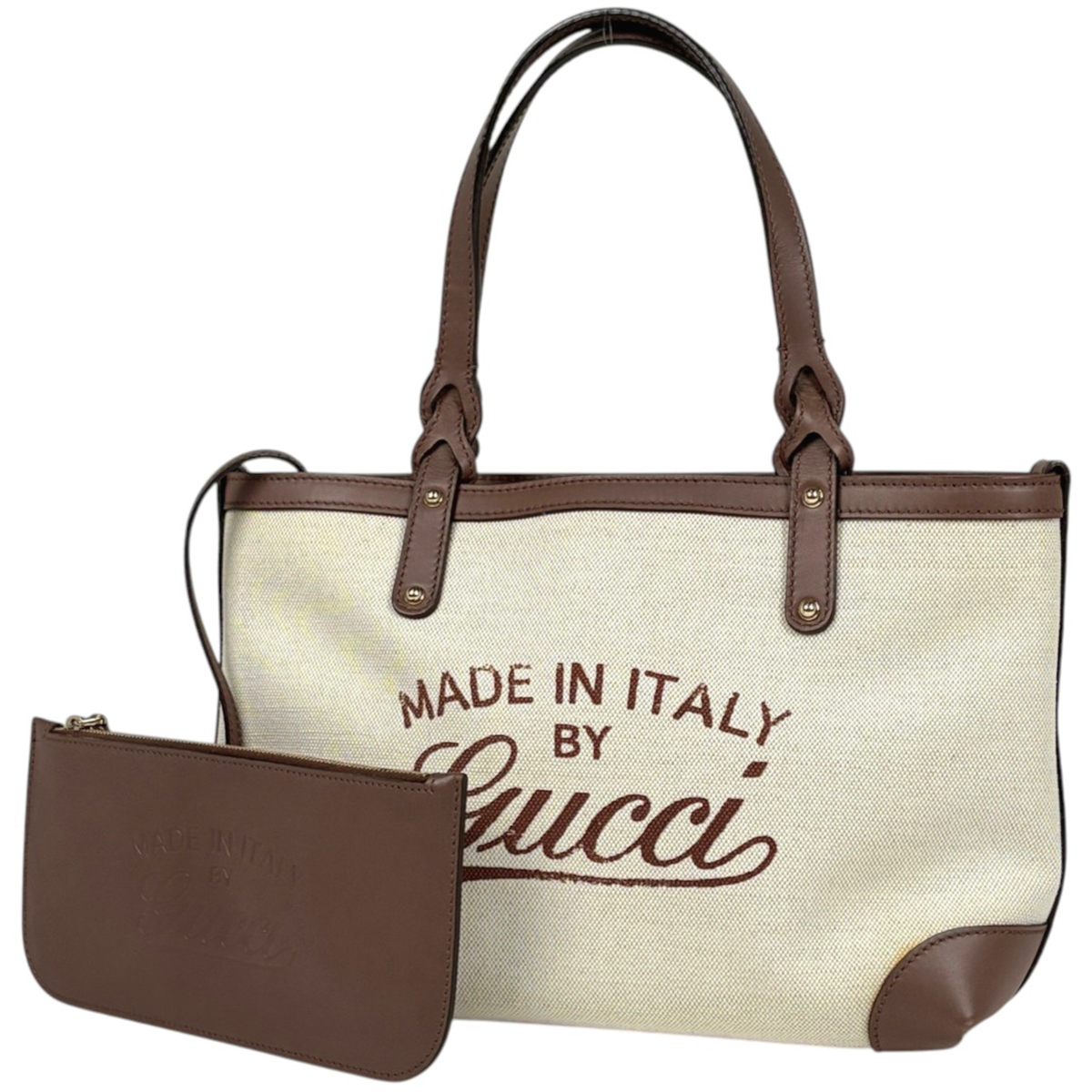 グッチ GUCCI トートバッグ グッチクラフト キャンバス ベージュ