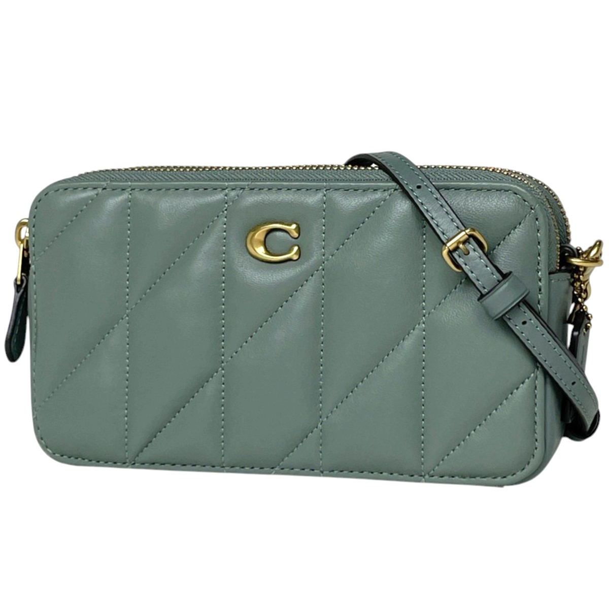コーチ COACH ショルダーバッグ 2WAY レザー グリーン レディース