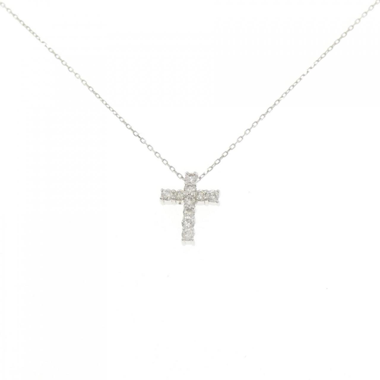 K18WG クロス ダイヤモンド ネックレス 0.20CT | MOLTS