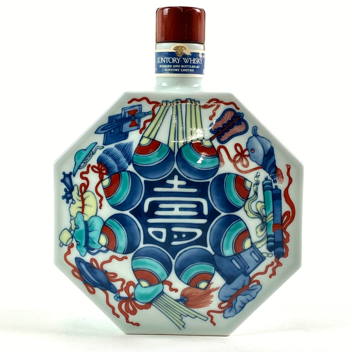 空瓶 SUNTORY 有田焼 色絵壽字宝尽文八角瓶 600ml 国産ウイスキー ウイスキー サントリー 有田焼 色絵壽字宝尽文八角瓶 - 国内最大級お酒
