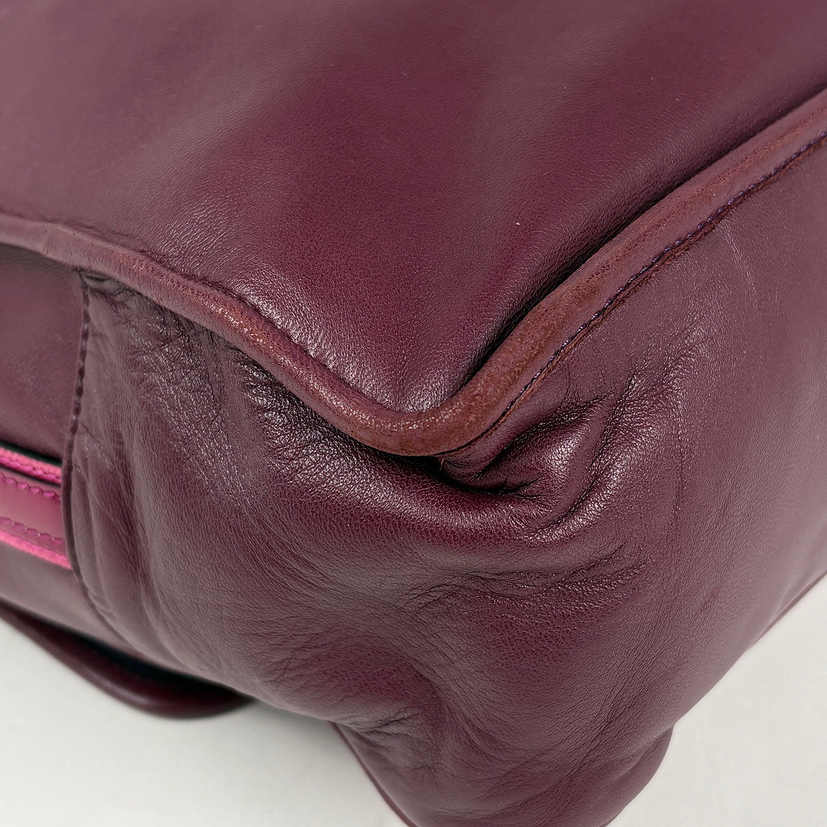 ロエベ LOEWE マイア ハンドバッグ 2WAY アナグラム レザー ボルドー 