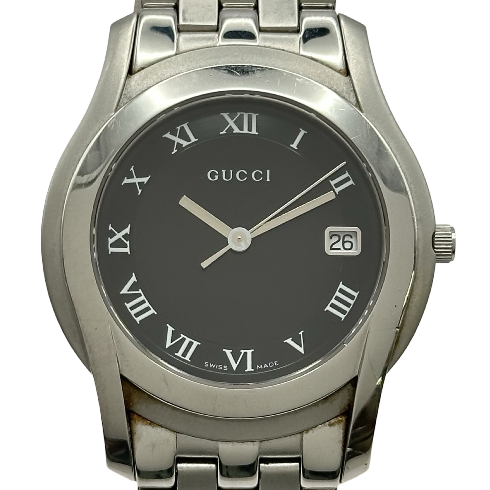グッチ GUCCI 157.4/YA157403 グリップウォッチ デイト クォーツ