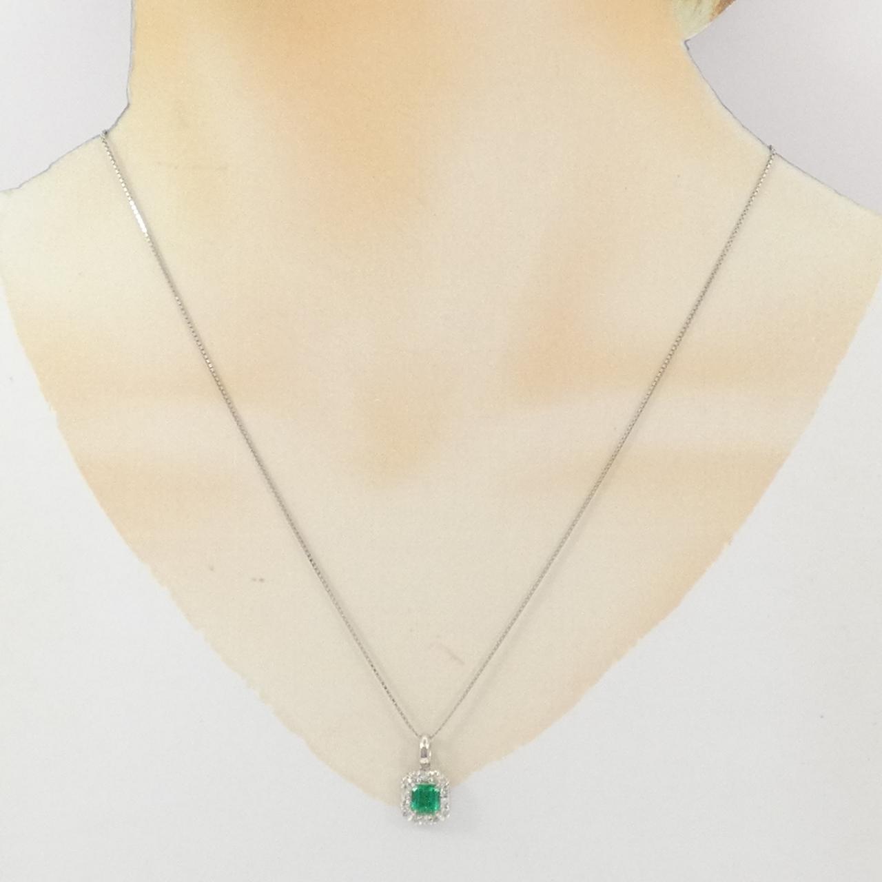 PT900/PT850 エメラルド ネックレス 0.86CT - Used B (270-004-307