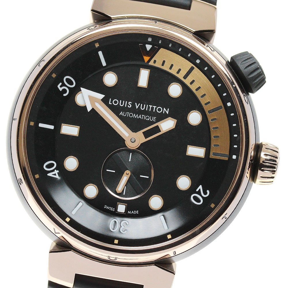 ルイ・ヴィトン LOUIS VUITTON Q1330 タンブール オートマティック 8Pダイヤ ラグダイヤ 自動巻き レディース 箱・保証書付き_820205 LOUIS VUITTON - ルイ・ヴィトン LOUIS VUITTON Q1330 タンブール