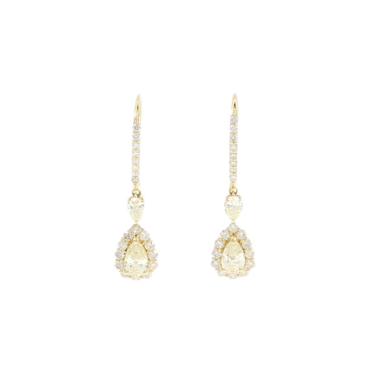 k18YGダイヤモンドピアス K18YG ダイヤモンド ピアス 0.658ct スタッド — セルビーオンラインストア