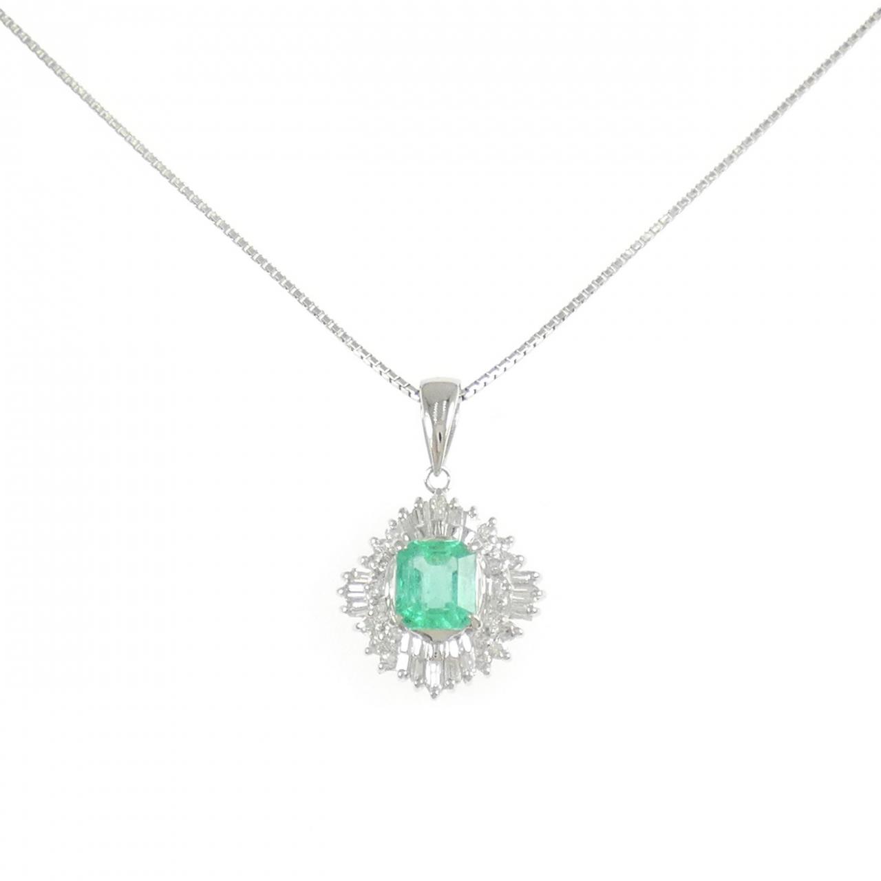 PT900/PT850 エメラルド ネックレス 0.725CT - Used A (270-004-346