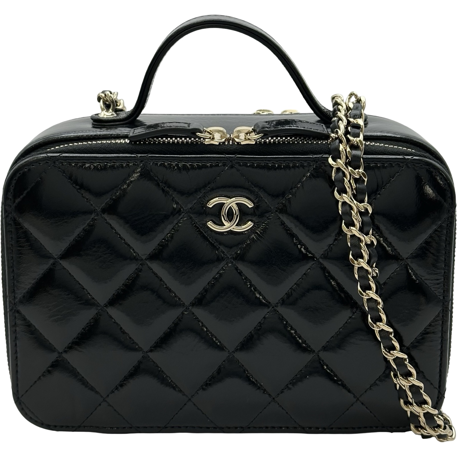 シャネル CHANEL トップハンドルバニティケースショルダーバッグ
