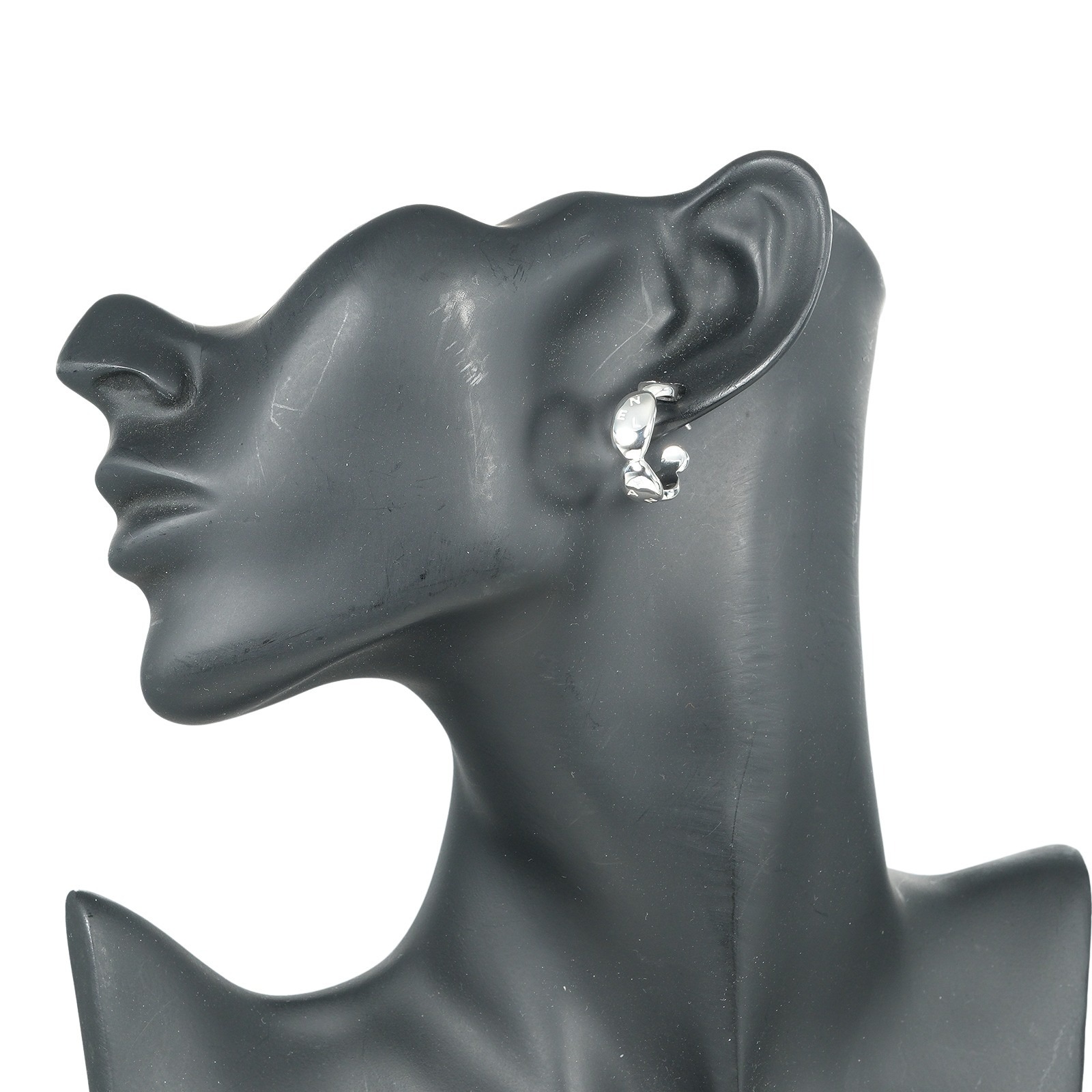 シャネル CHANEL フープ ピアス ロゴ シルバー925 レディース【中古