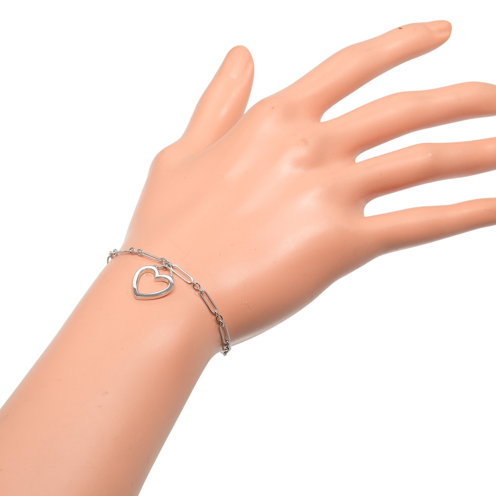 ティファニー ブレスレット センチメンタルハート K18WG ホワイト