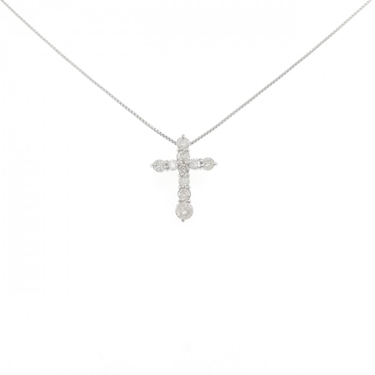 PT900/PT850 クロス ダイヤモンド ネックレス 0.50CT - Used B (270 