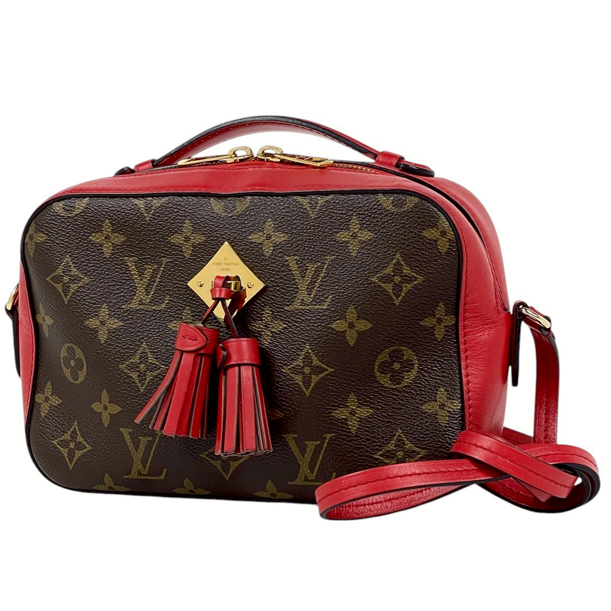 LOUIS VUITTON ルイ ヴィトン モノグラム サントンジュ ショルダーバッグ 斜め掛け ポシェット レザー コクリコ 赤 レッド M43556 ルイ・ヴィトン Louis Vuitton サントンジュ 斜め掛け ショルダー