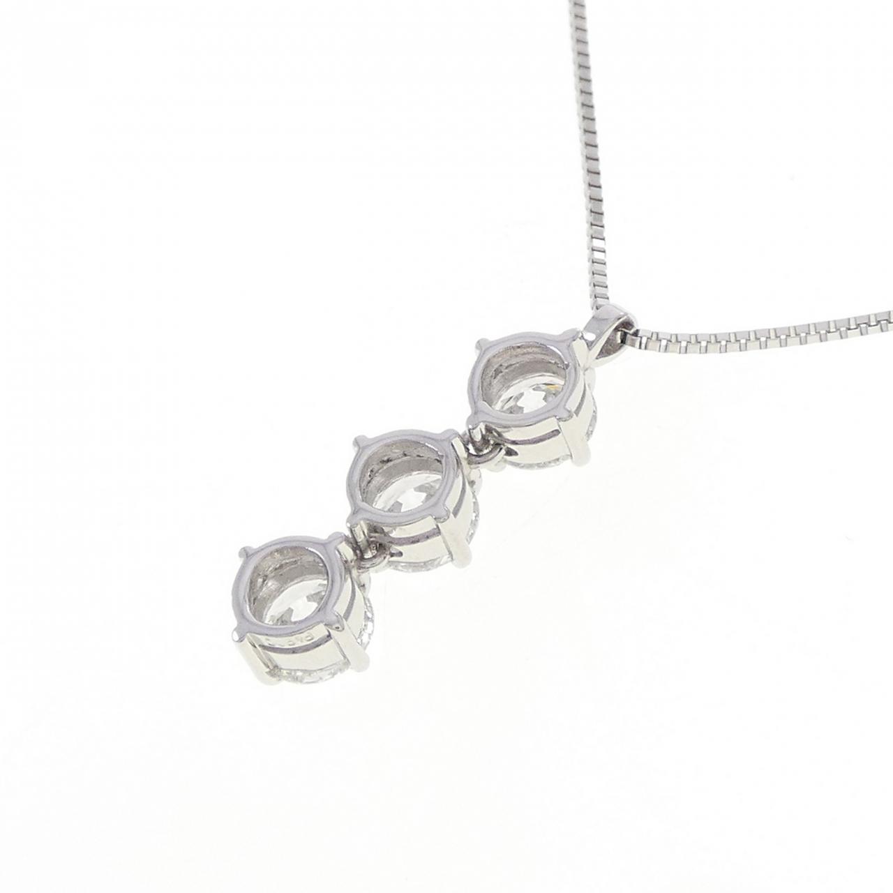 PT900/PT850 スリーストーン ダイヤモンド ネックレス 1.02CT - Used A 